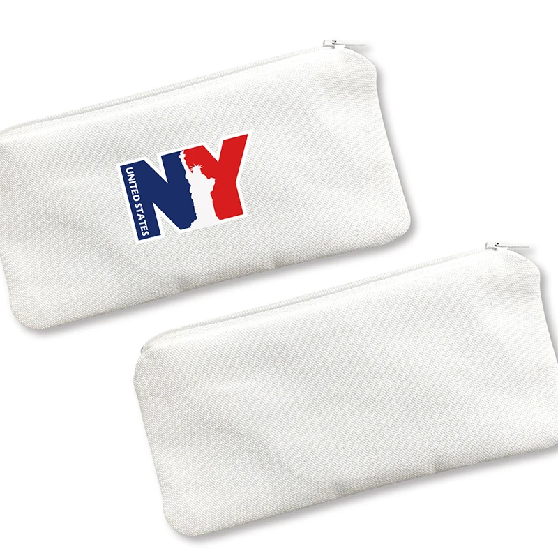 COLOR MASH Single-Sided Pattern 'New York' Canvas Chain Cosmetics Storage Bag, Pen Case, Coin Holder