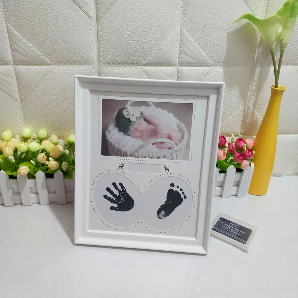 Cadre Photo classique en PVC blanc pour bébé, empreinte de main pour nouveau-né, cadeau pour réception-cadeau pour bébé, décoration de pépinière, cadre Photo pour nouveau-né