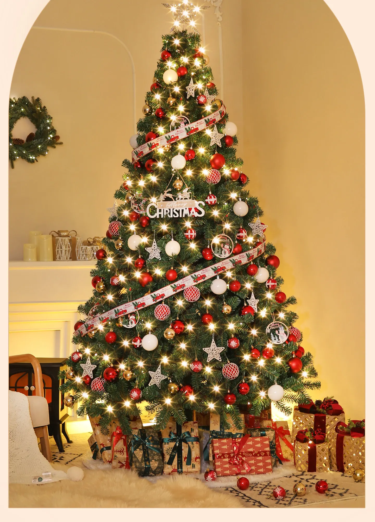 Christmas tree 2026 new encrypted big tree home living room ornament sundae tree Christmas decoration atmosphere layout