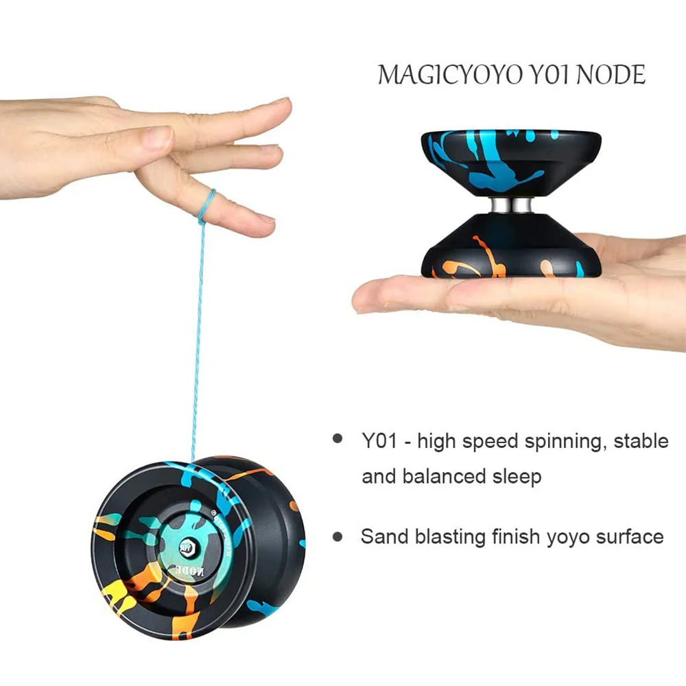 Magic YoyoY01 Professional Response Yoyo Classic Aluminum Alloy Metal Yoyo with Spinning String 10 Ball Stainless KK Bearing