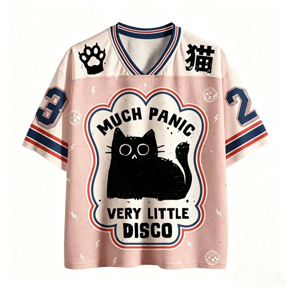 Harajuku Fun Cartoon Cat 3D-Druck Breatha QuickDry Männer Frauen V-Ausschnitt T-Shirt Outdoor StreetCasual Mode Y2K Eltern-Kind-Kleidung – Detail 5