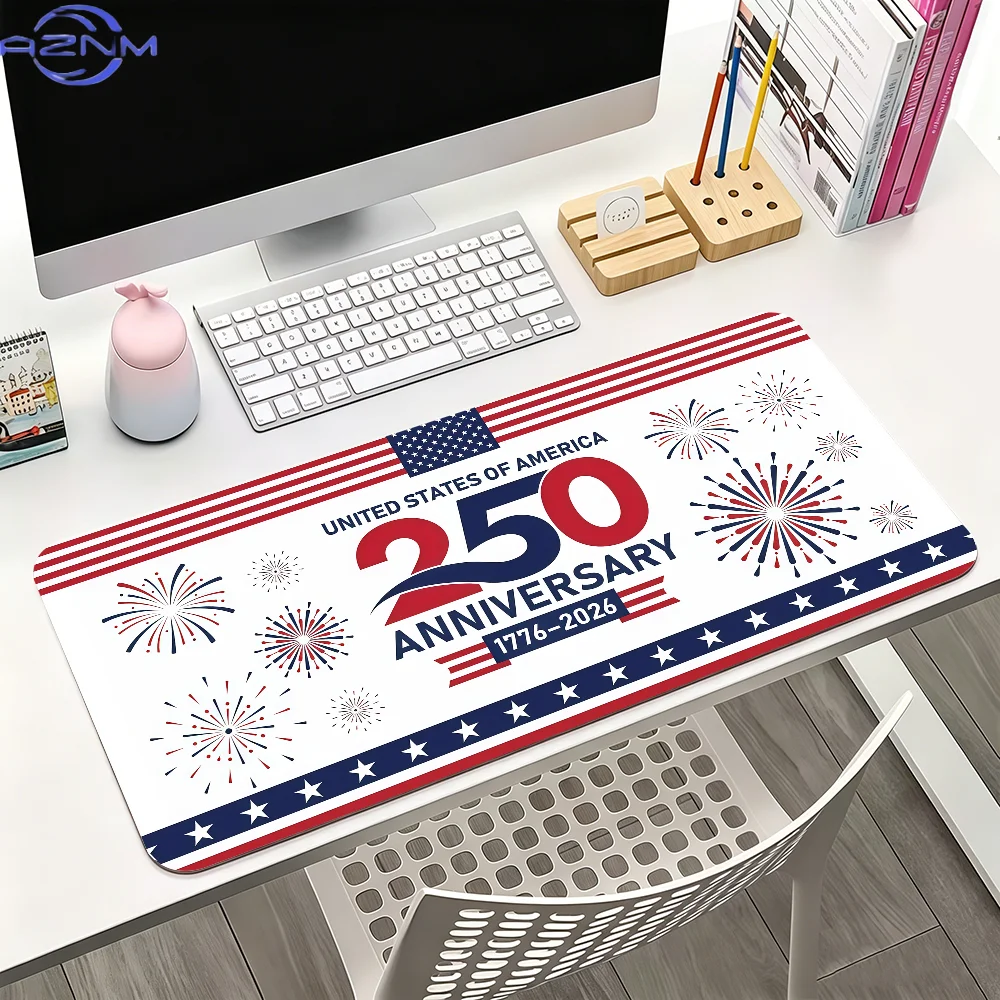 The 250th Anniversary of U.S. Independence Day Mouse Pad For Office Gaming And Keyboards Non-Slip Large Waterproof