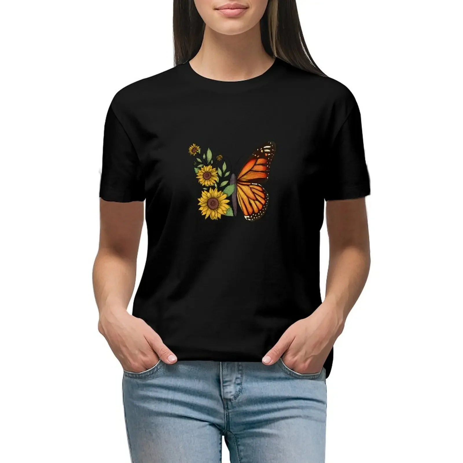 

Butterfly T-Shirt korean fashion customs customizeds shirts graphic tees Women's t-shirt