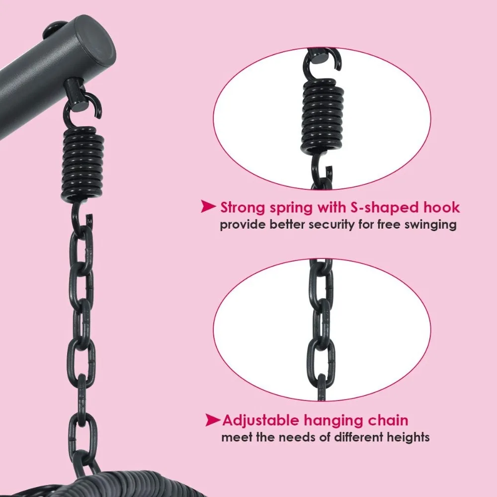 Giantex Sedia a uovo sospesa, sedia a dondolo con set di supporti a rete a C, sedia amaca con morbido cuscino e cuscino del sedile, multifunzionale