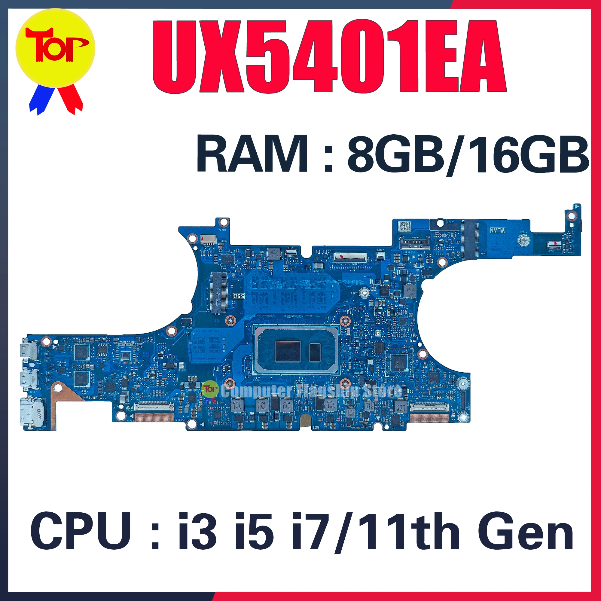 KEFU UX5401 Mainboard For ASUS UX5401EA UP5401EA BX5401EA RX5401EA Laptop Motherboard i3 i5 i7 11th Gen RAM-8GB/16GB 100% Test