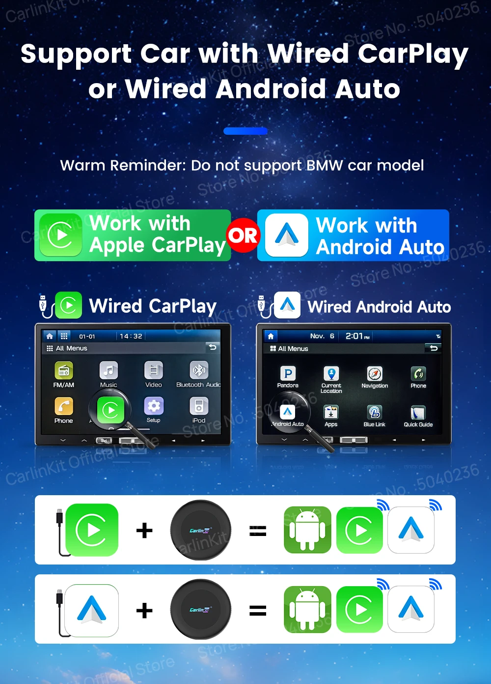 CarlinKit Android 16 Ultra 2 CarPlay Ai Box CQ4390 8G+128GB Bildschirmspiegelung Kabelloses Android Auto Split-Screen FOTA Für Netflix – Detail 3