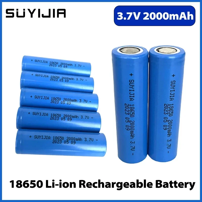 Nowa bateria 18650 3.7V 2000mAh prawdziwa pojemność akumulatory litowe do latarka o silnym świetle kamery elektryczny samochodzik zabawkowy