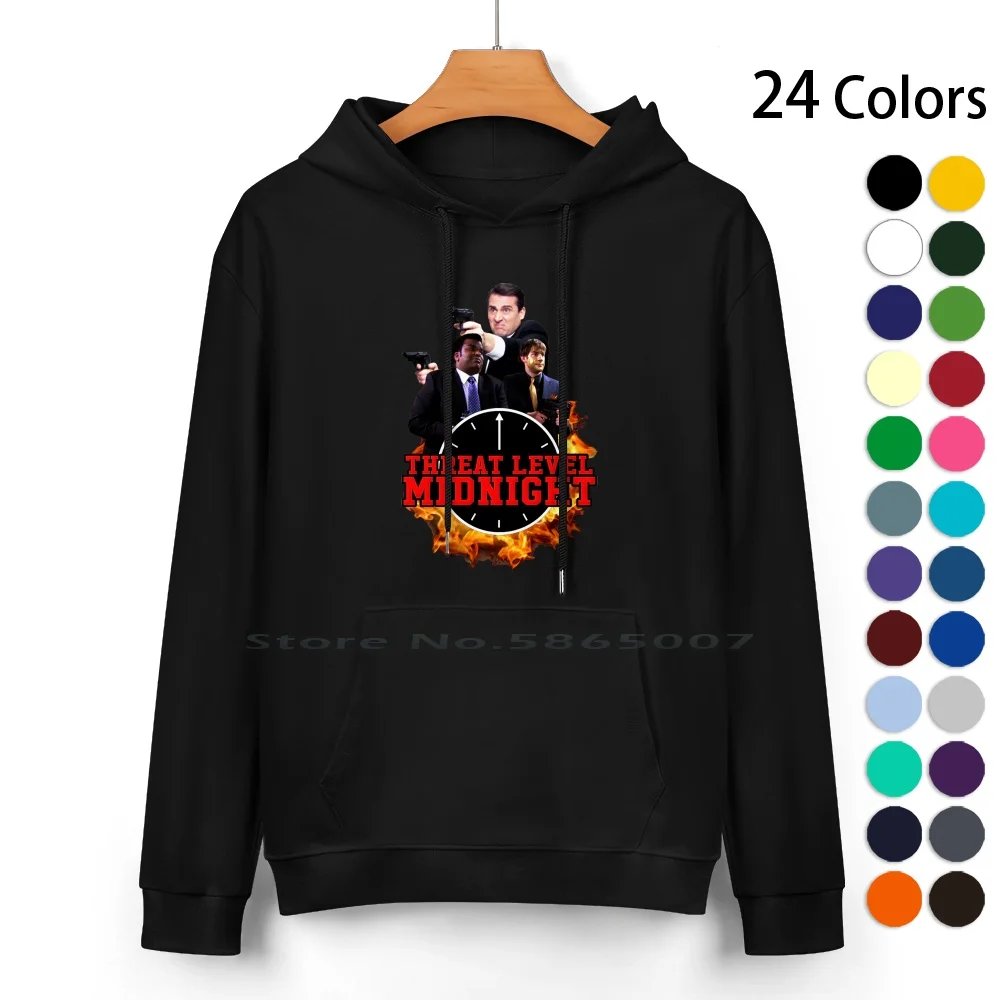 Threat Level Midnight Pure Cotton Hoodie Sweater 24 Colors Steve Carell John Krasinski Craig Robinson Jim Halpert Michael