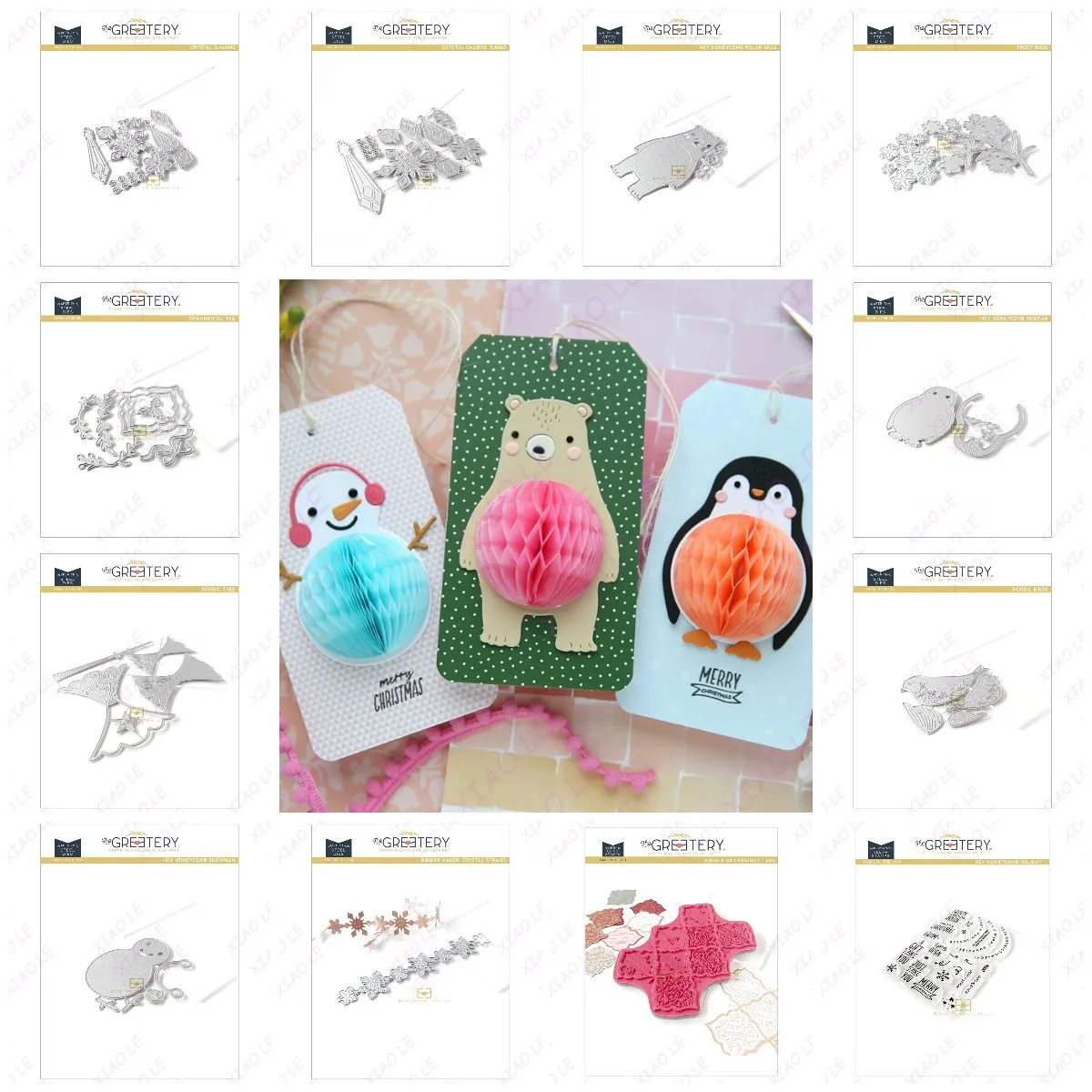 

Merry Christmas Frost Buds Holiday Tags Metal Cutting Dies Stamps DIY Scrapbooking Card Stencil Paper Cards Handmade Album Stamp