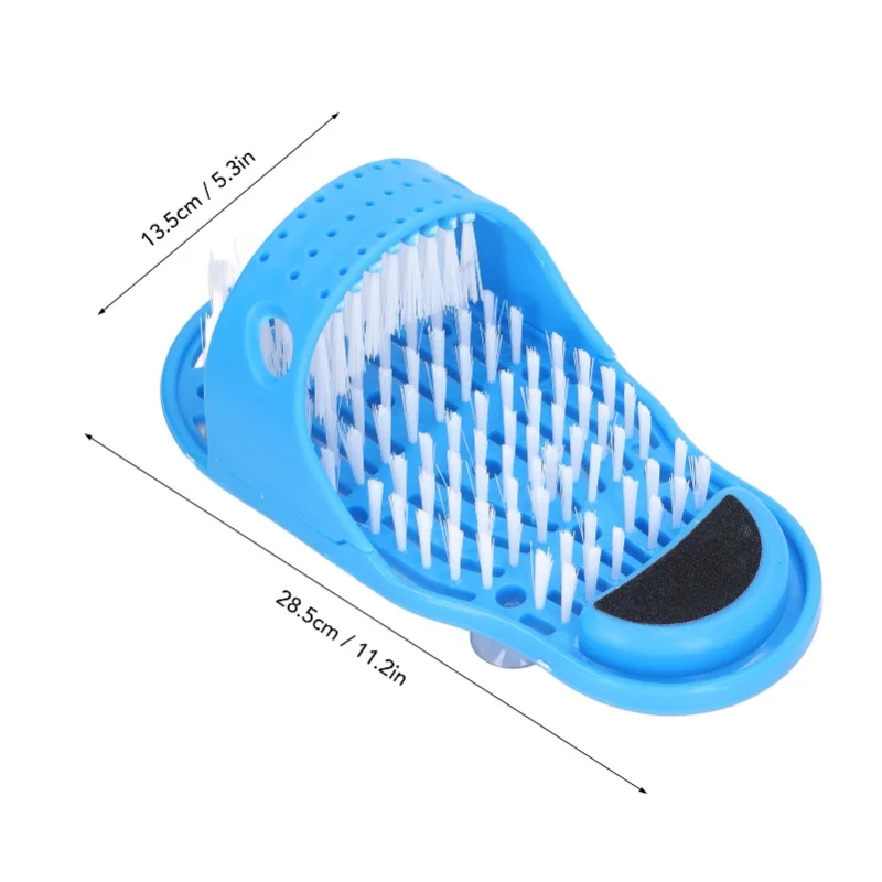 Shower Foot Scrubber With Suction Cups Remove Dead Skin Improve Blood Circulation Relieve Pressure Massage Feet Cleaner Blue