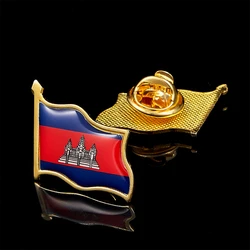 The Kingdom of Cambodia Asian Country National Safety Pin Flag Lapel Badge W/ Butterfly Clip Pin Collection