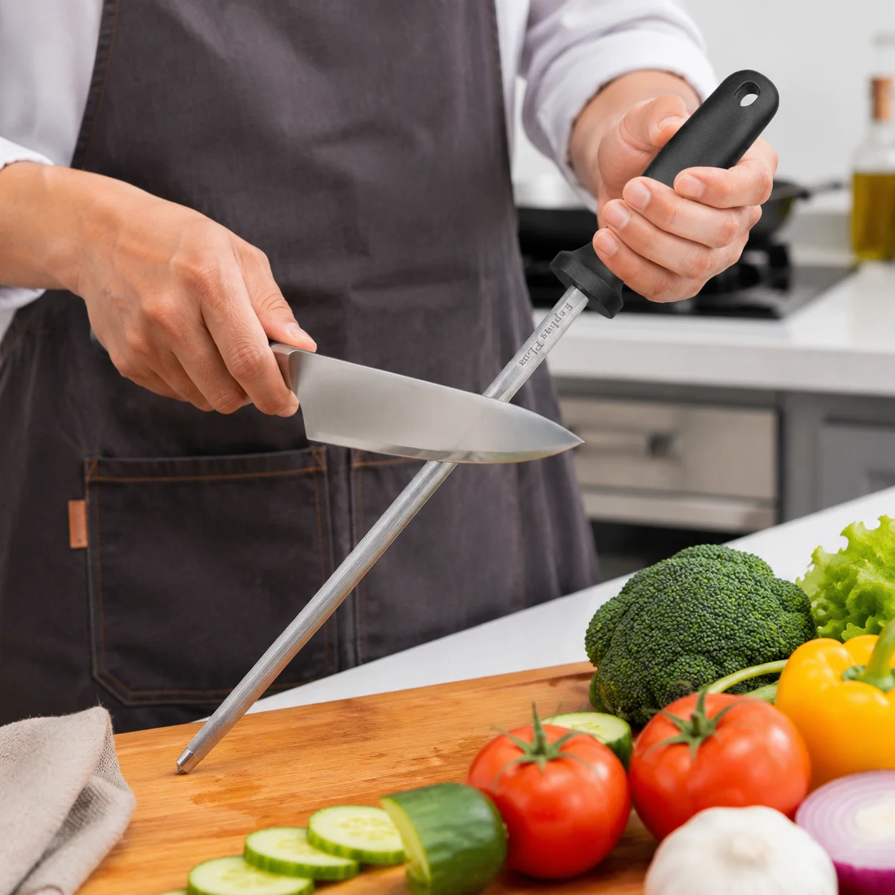 Blademaster Hunting Kitchen & Outdoor Knives Walk Ins Welcome Auckland - แท่งลับมีดเหล็กคาร์บอนสูงสำหรับมืออาชีพ ใช้ในครัว บ้าน ล่าสัตว์ สำหรับเชฟมืออาชีพ นักล่าสัตว์