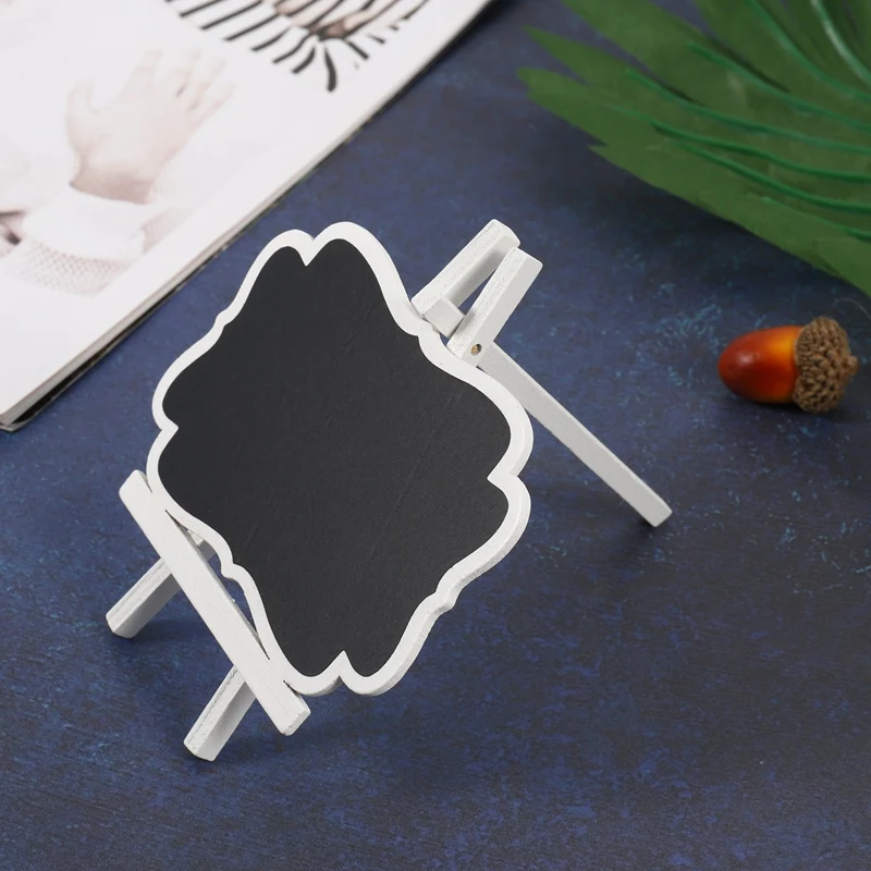 10Pcs Mini Chalkboards Wooden Small Chalkboard Signs With Easel Stand, Easel Chalkboards For Wedding Decorations, Birthday Party