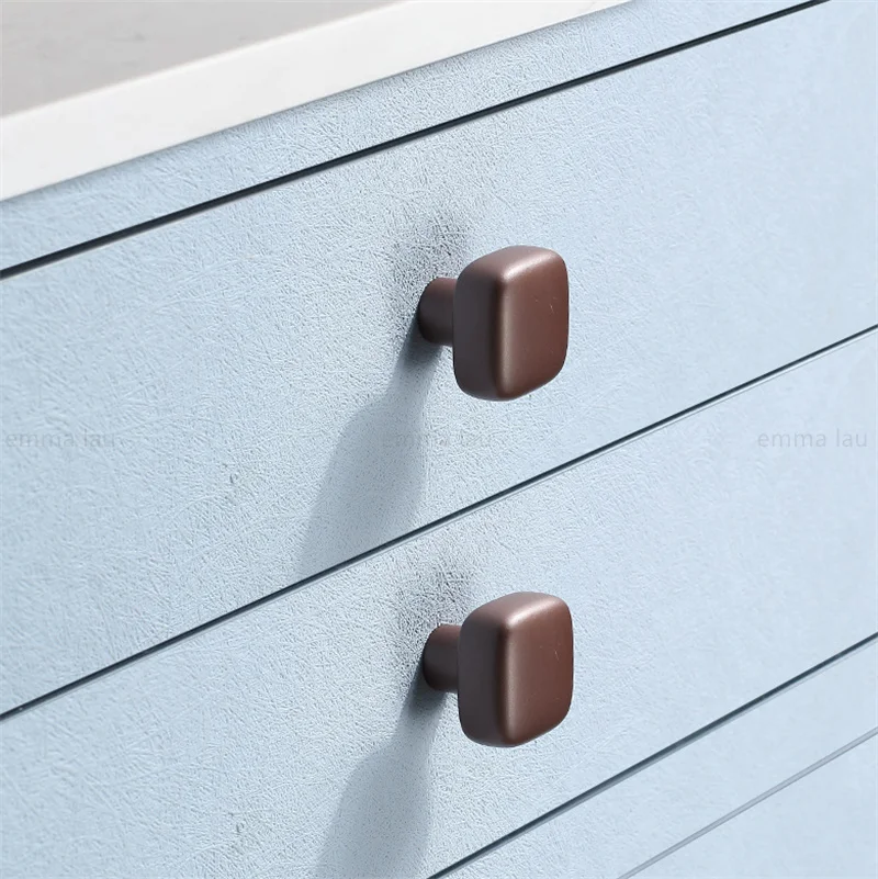 Manija de puerta de gabinete cuadrada sólida, manijas de armario de ladrillo de bronce, perilla de cajón, armario de cocina, tirador de armario de zapatos para muebles