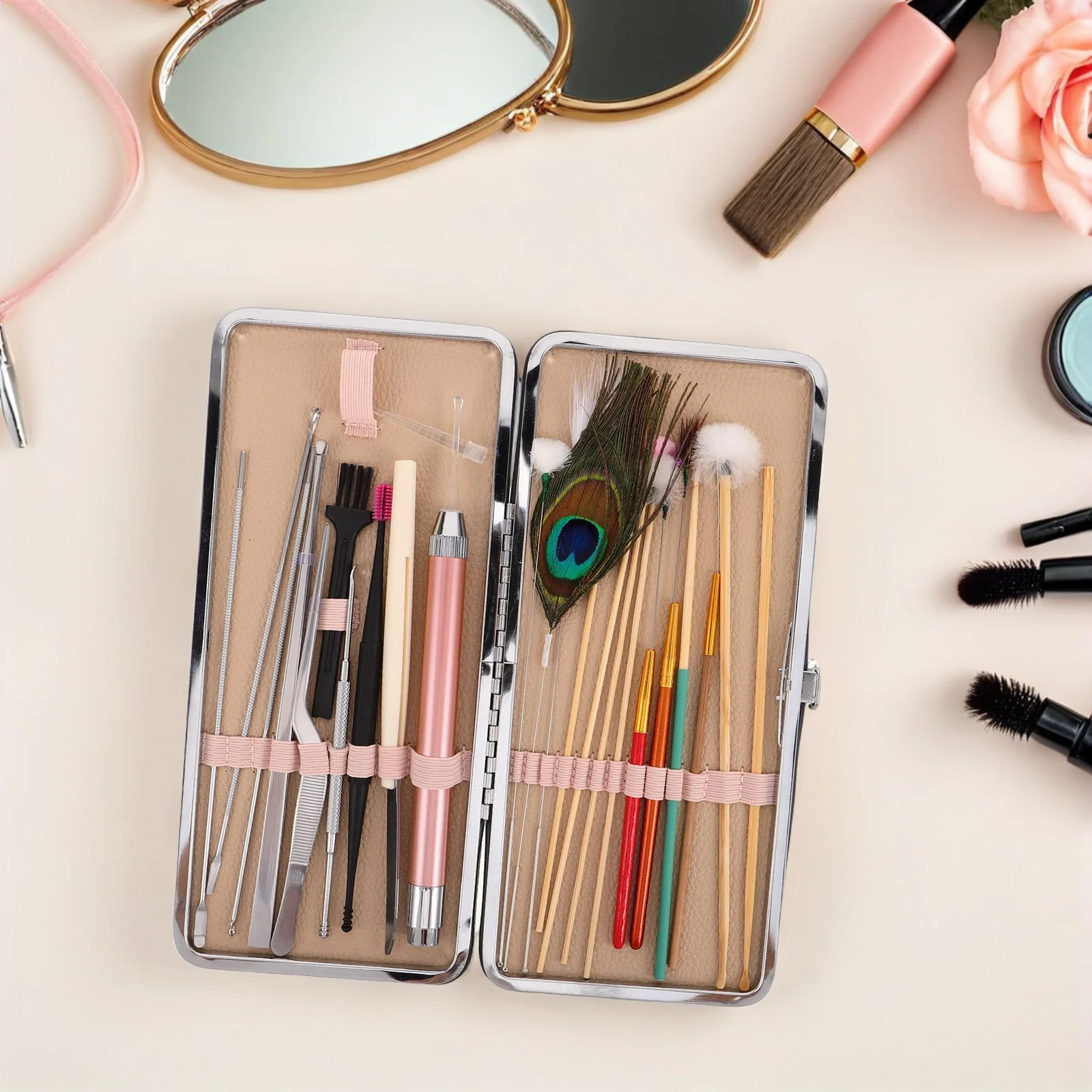 

1 комплект, набор ложок для ушей из нержавеющей стали, многоразовый очиститель для ушей, сборщик шлейфов, безопасный домашний набор для удаления ушной серы, набор для удаления ушной серы