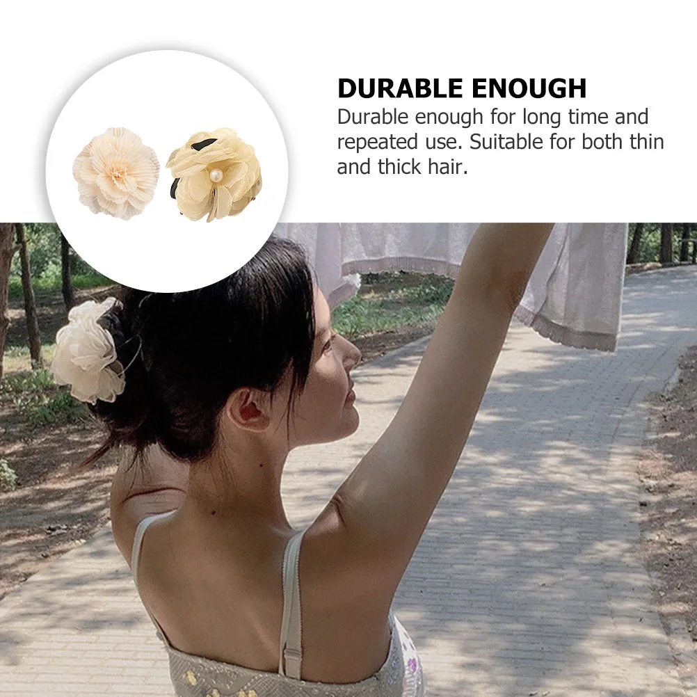 

2 Pcs Girl Flower Clip Woman Hair Clips for Fine Resin Exquisite Headdress Ornament