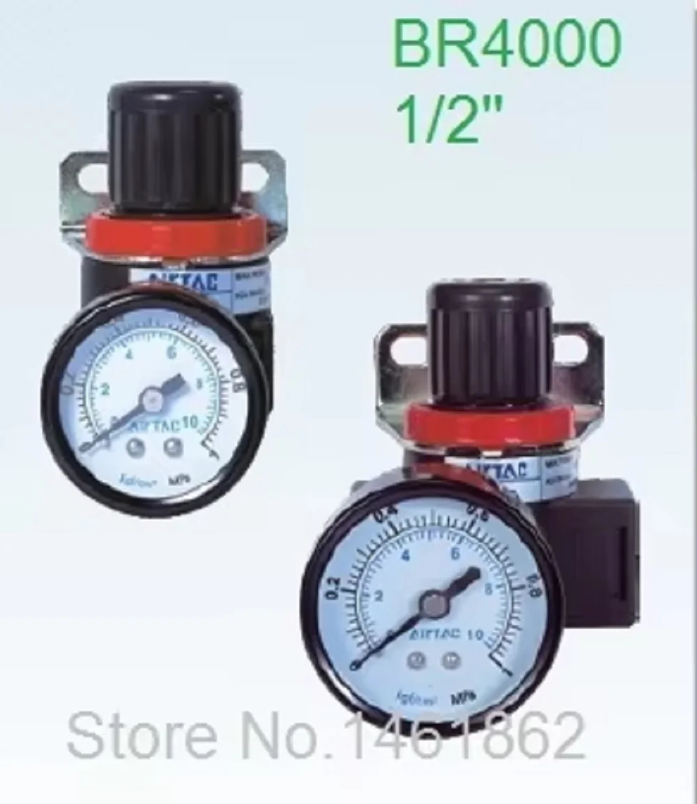 BR4000 1/2" Pneumatic Air Source Treatment Air Control Compressor Pressure Relief Regulating Regulator Valve with pressure gauge