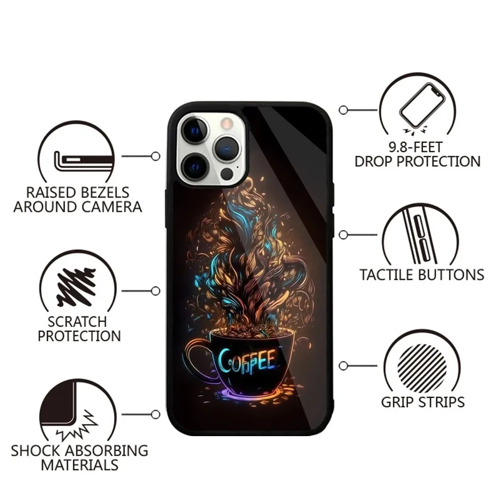 Capa de telefone legal café arte para iphone 15,14,13,12,11,plus,pro,max mini magsafe carregamento magnético sem fio