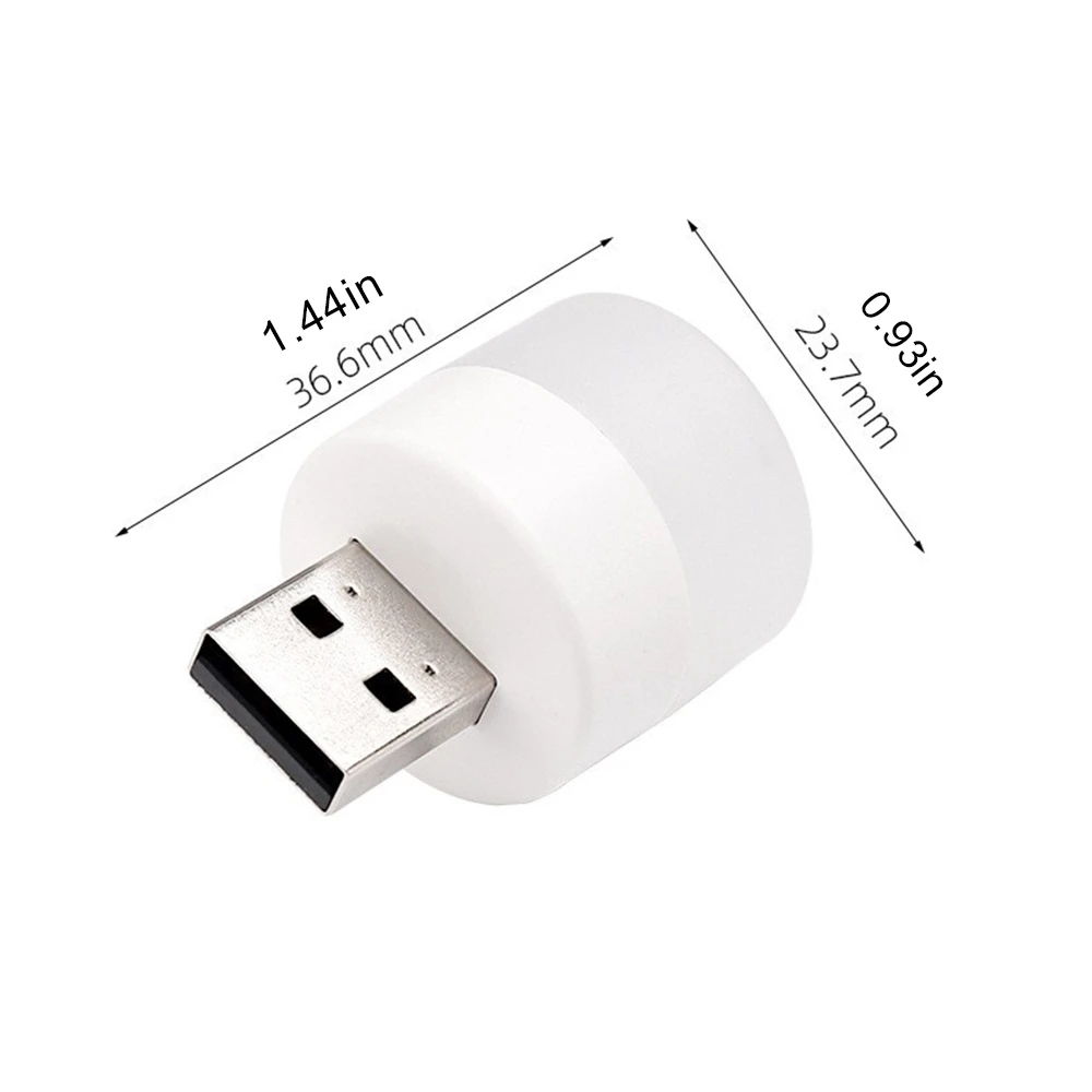 5PCS USB Night Light LED Night Light USB Plug Lamp Power Bank Charging USB Book Lights Small Round Reading Eye Protection Lamps