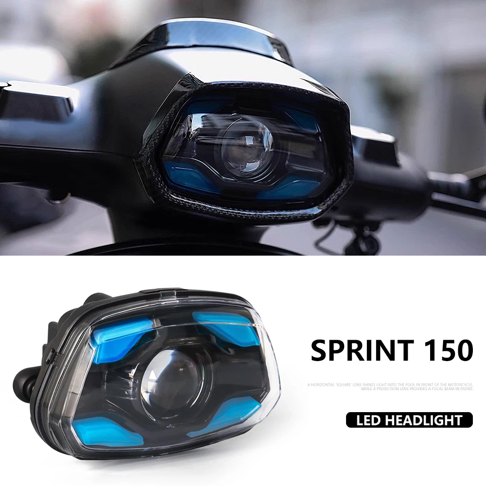 

New Motorcycle Accessories LED Headlight Front Led Lights DRL Lamp Blue For Vespa Sprint 150 SPRINT 150 Sprint150 2023 2024 2025
