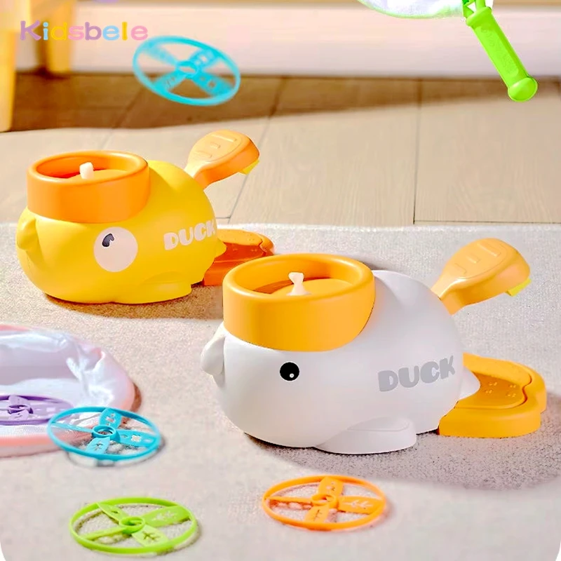 Duck Saucer Step-on Launcher Flying Disc Toy Outdoor Garden Yard Sport Shooting and Catching Learning Toy Summer Outdoor Game