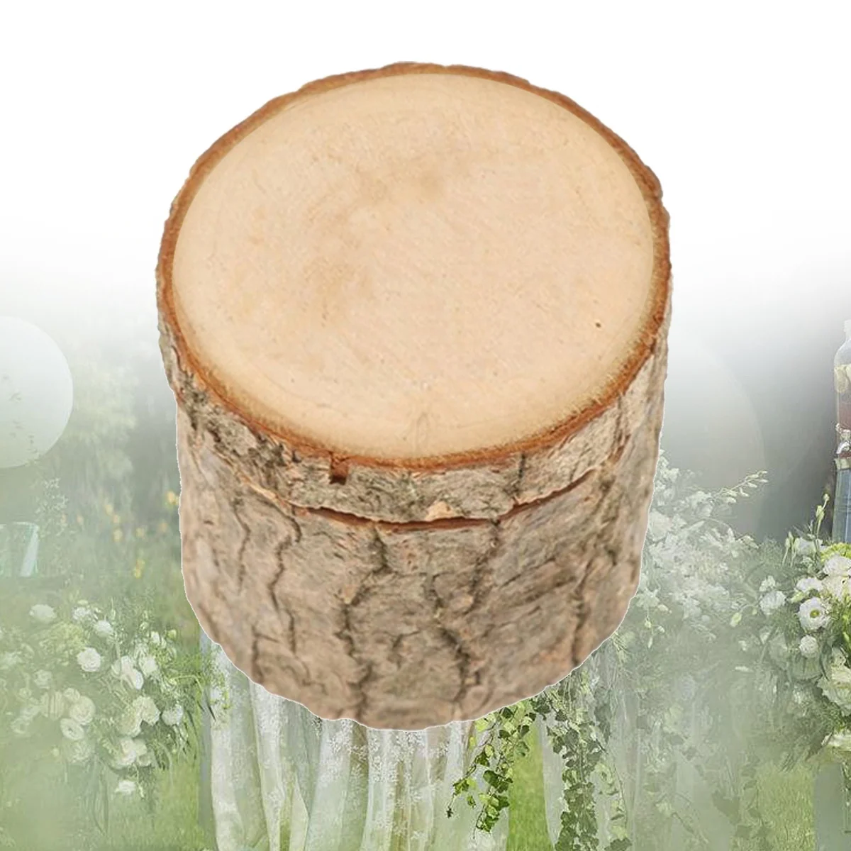 

1pcs Wooden Ring Box Natural Tree Wood Rustic Vintage Shabby Chic Engagement Wedding Proposal Jewelry Storage Container