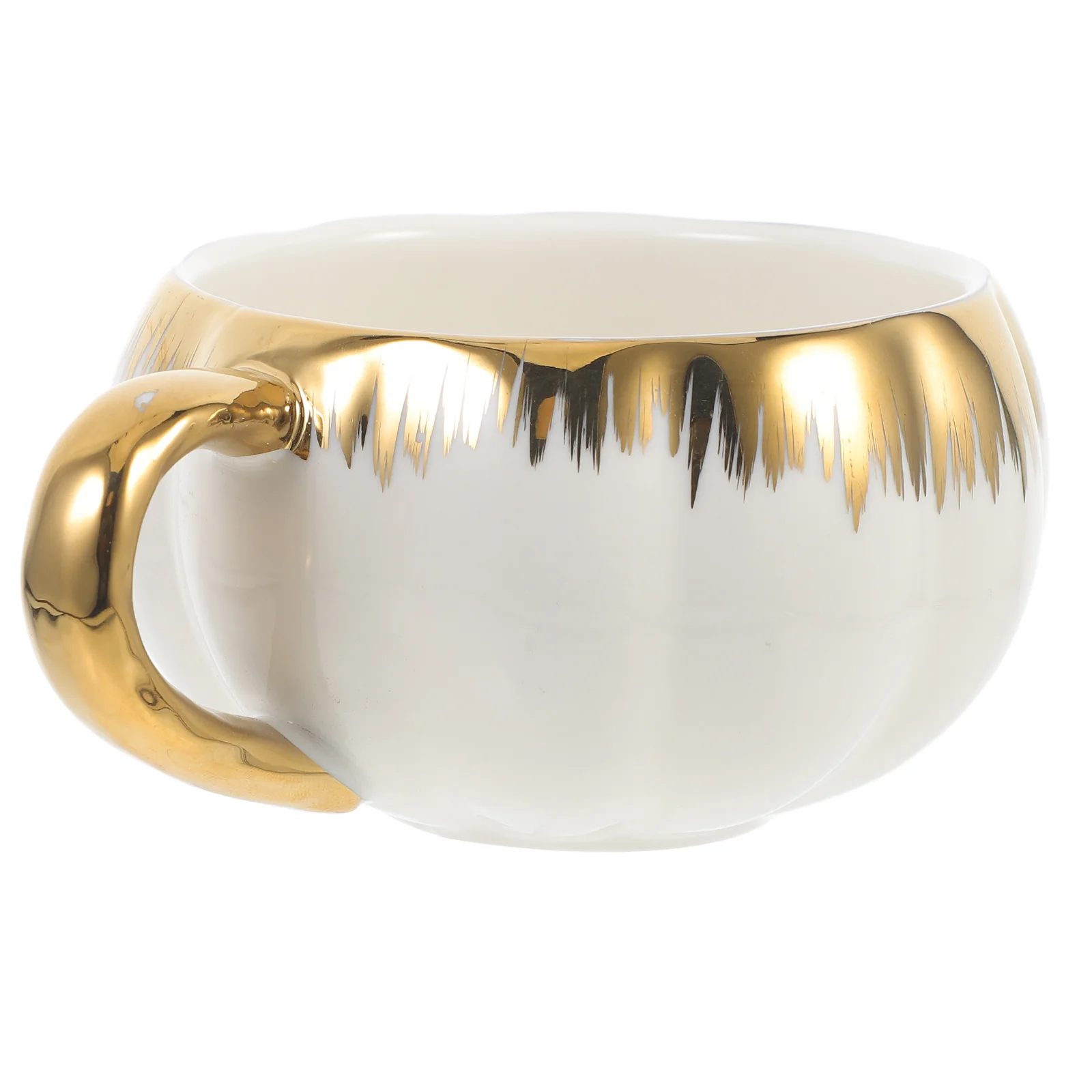 

Pumpkin Shape Ceramic Coffee Mug Smooth Edge Milk Tea Cup Home Office Decorative Water Mug Desktop Cup