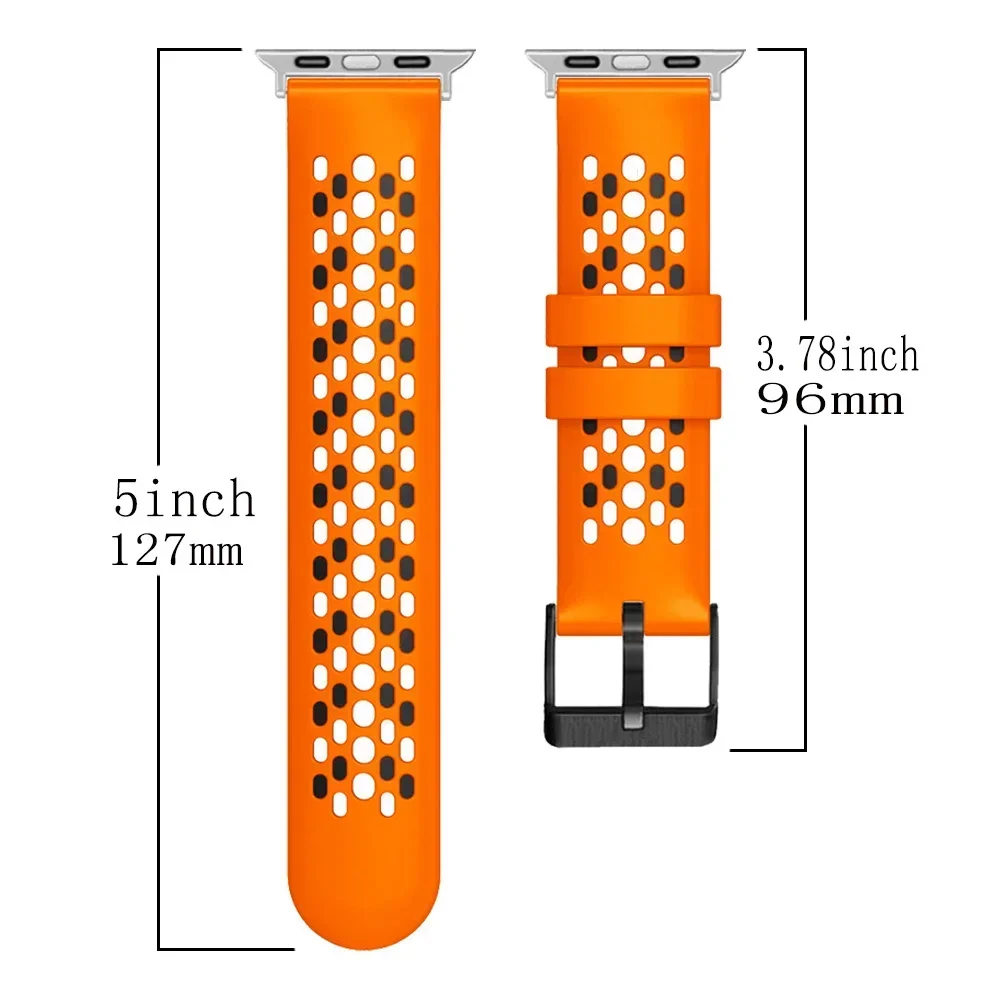 애플 워치용 실리콘 스트랩, 울트라 49mm, 8, 7, 45mm, 41mm, 시리즈 6, 5, 4, SE, 44mm, 42mm, 40mm, 스포츠 팔찌, 아이워치 9, 한국