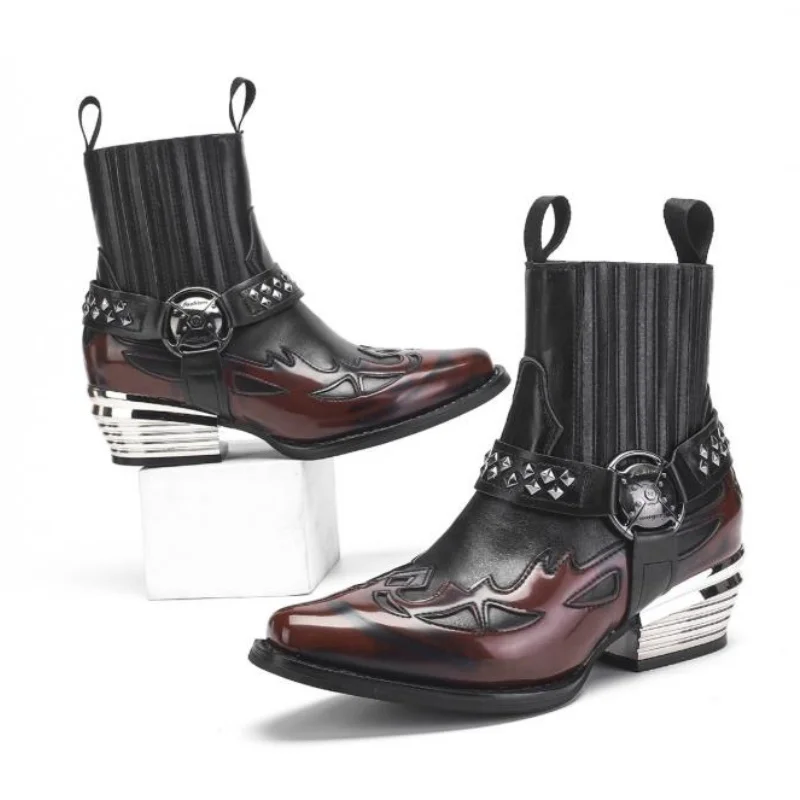 Men women Personalized Pointed Toe Chelsea Boots European and American Youth Stage Performance Banquet Boots 35-46