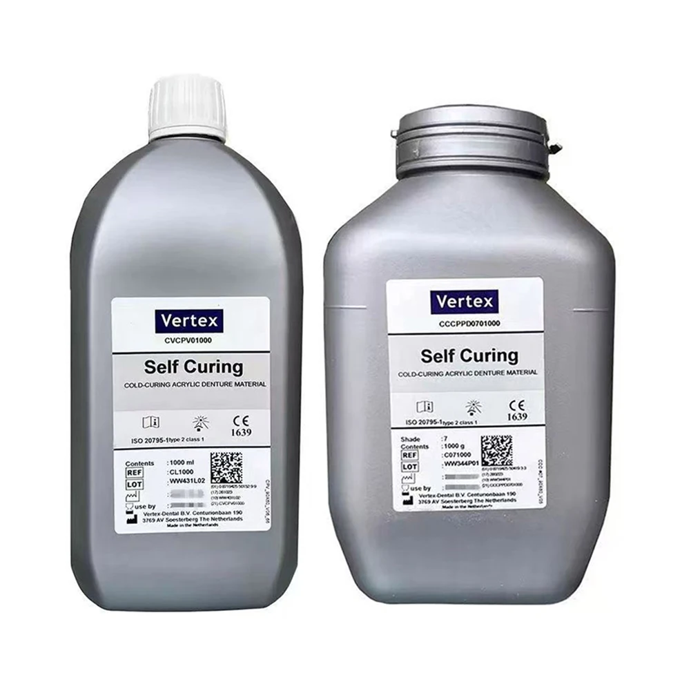 1000g Vertex Protesi Acrilica Trasparente Materiale Base Polimerizzazione Rapida di Calore Impressione Dentale Stampaggio Ad Iniezione Mastice Rosa Liquido