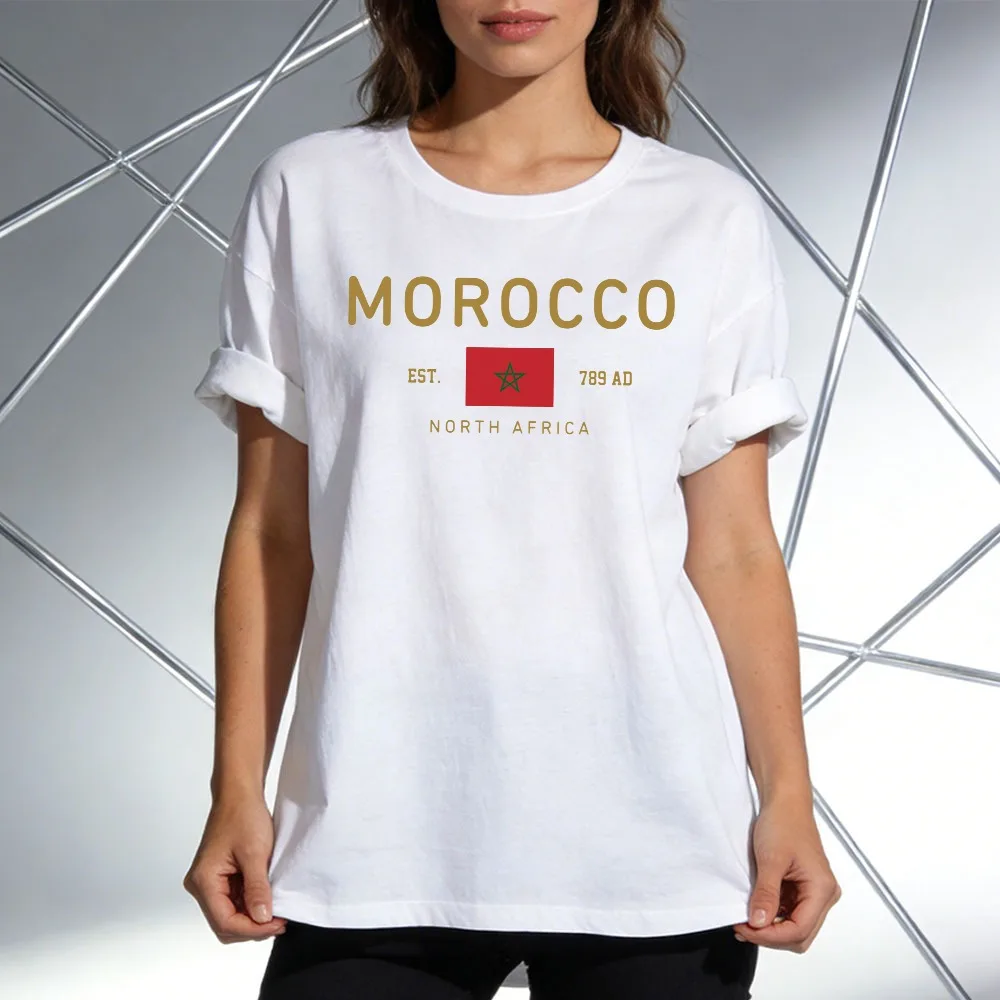 Morocco Shirt North Africa Tops Moroccan Flag Heritage Tee Unisex Maghreb Pride Gift Travel T Shirt Women Clothes