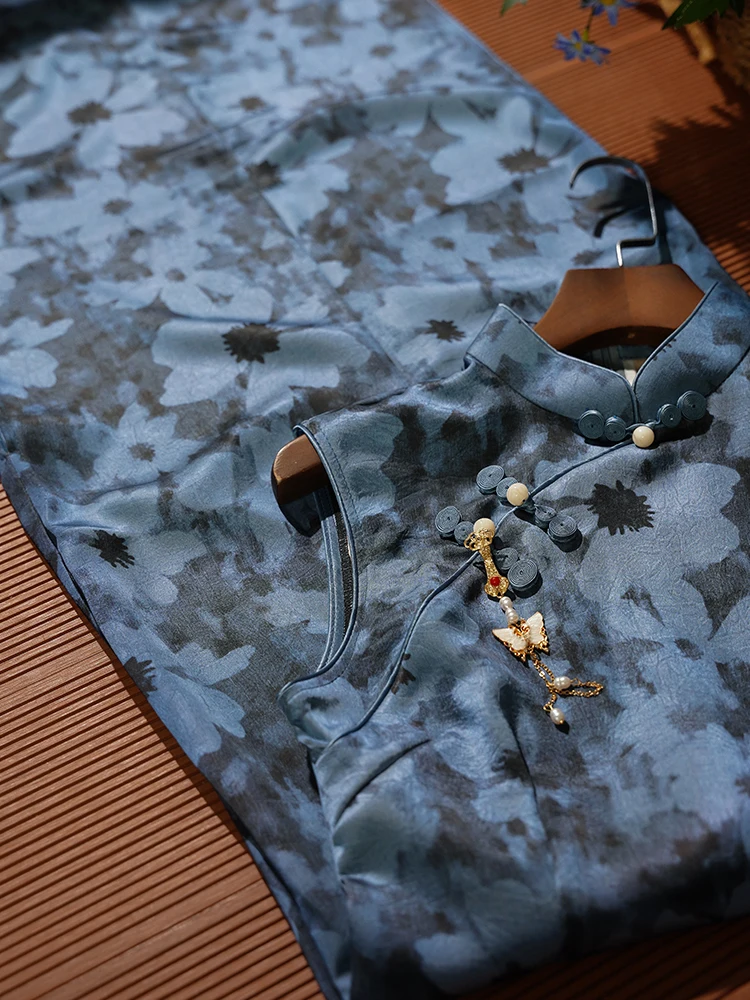 

Улучшенное новое женское платье 2026 года: тонкое, уникальное, красивое, для повседневной носки, в стиле ретро, с длинным разрезом, без рукавов, с цветочным узором