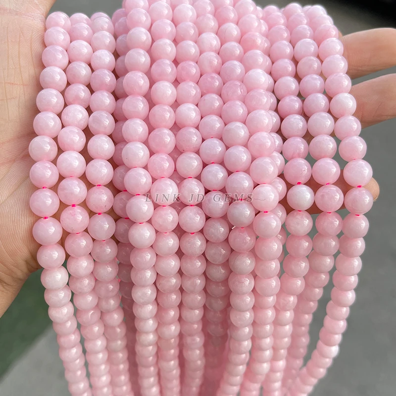 

Natural Stone Pink Rose Quartz Crystal Bead Round Loose Spacer Beads For Jewelry Making Diy Bracelet Necklace Accessory 15"