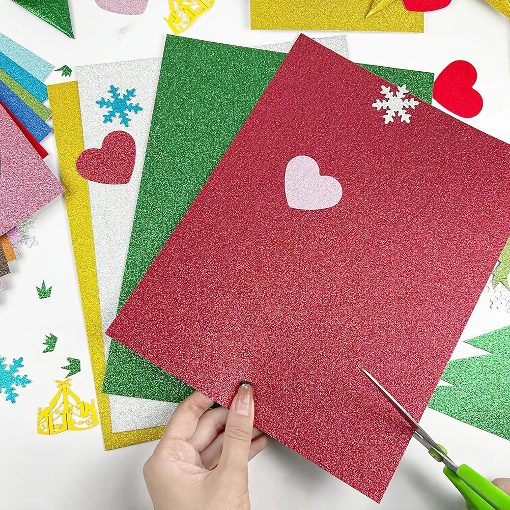 

50Pcs Metallic Cardstock Paper Sparkly A4 Sheets for Crafting Invitations Cards Garlands Frames Birthday Party Decoration DIY