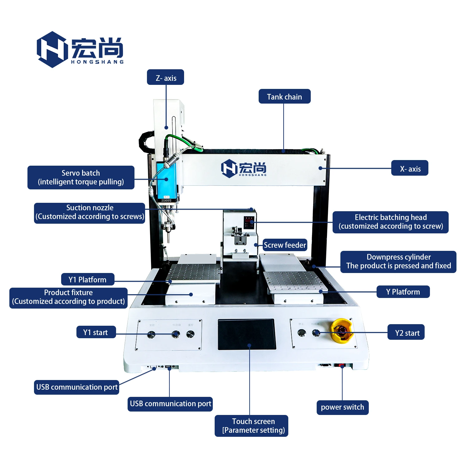 Single Locking Head And Double Platform Automatic Screw Adsorption Locking Machine