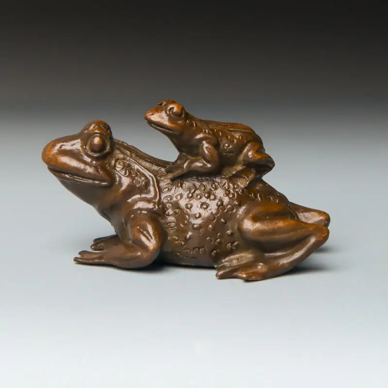 Cute frog figurine micro landscape garden frog animal sculpture home decoration accessories bronze handicraft ornaments