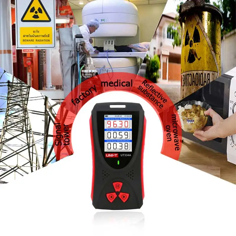 UNI-T UT334A Detector de radiación Nuclear Digital GM Geiger tubo de conteo recargable β - γ Monitor de radiación portátil de rayos X