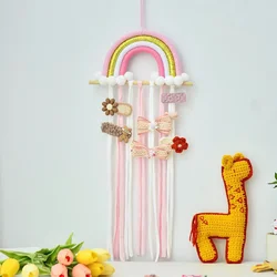 Rainbow Hanger for Home Decor Lovely Wall Decor Kid Hair Bow Holder Organizer for Girls Hair Clips Storage