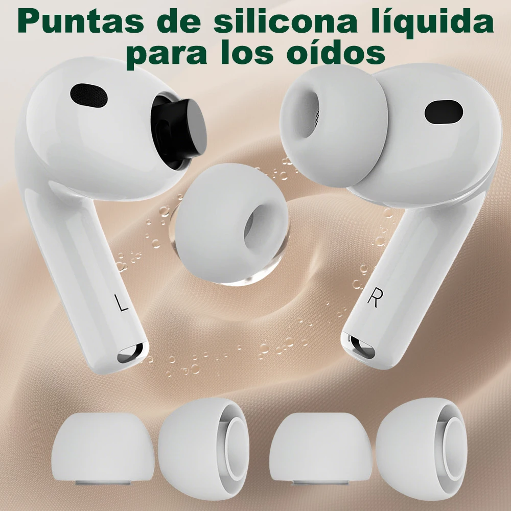 HAPPORIA Almohadillas de Silicona Líquida para AirPods Pro 1ra 2da Generación Almohadillas Antideslizantes Repuesto de Tapas para Auriculares