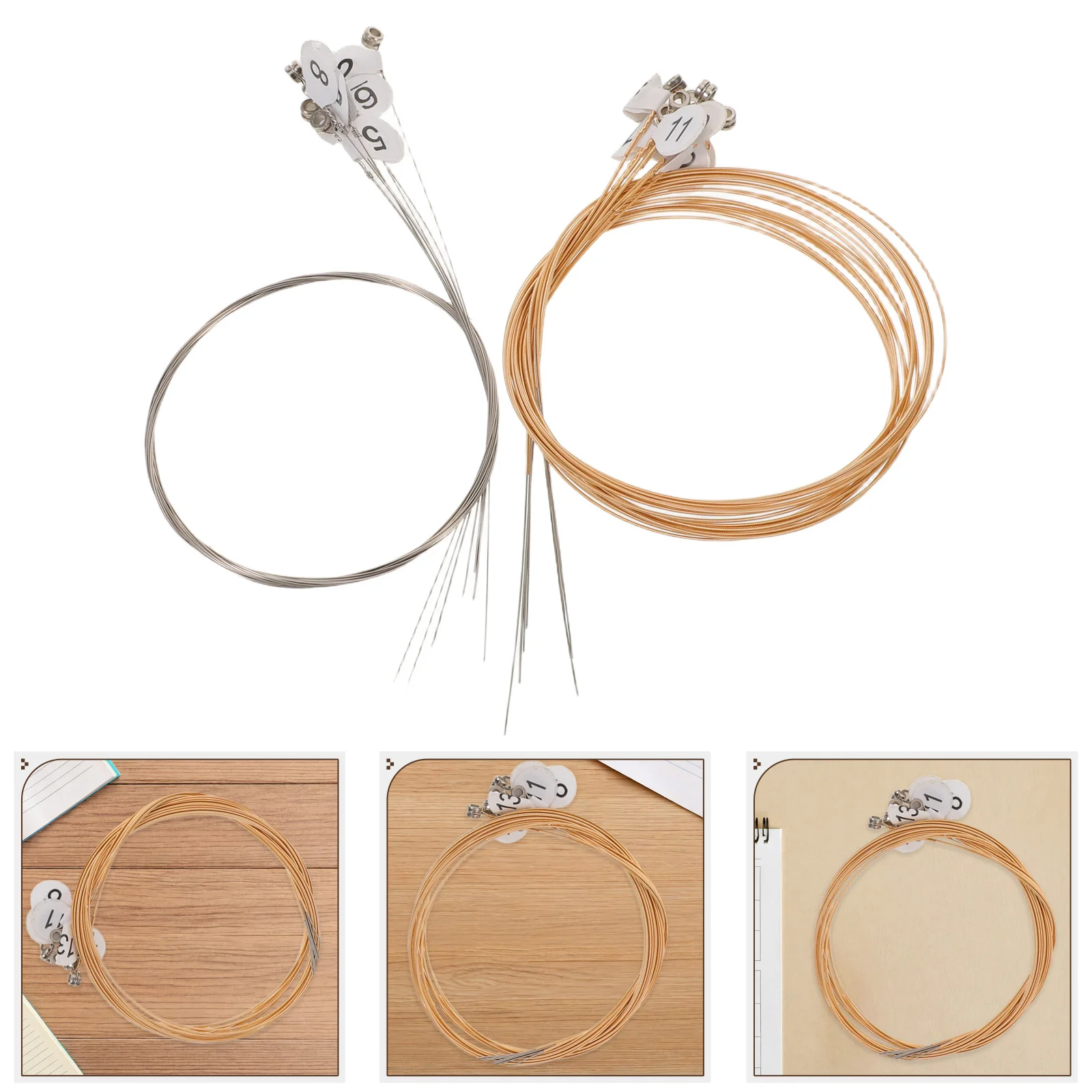 

1Set Golden Steel 16string Lyre Harp Strings Replacement Accessory Rich Sound Quality Versatile Use Autoharp Strings