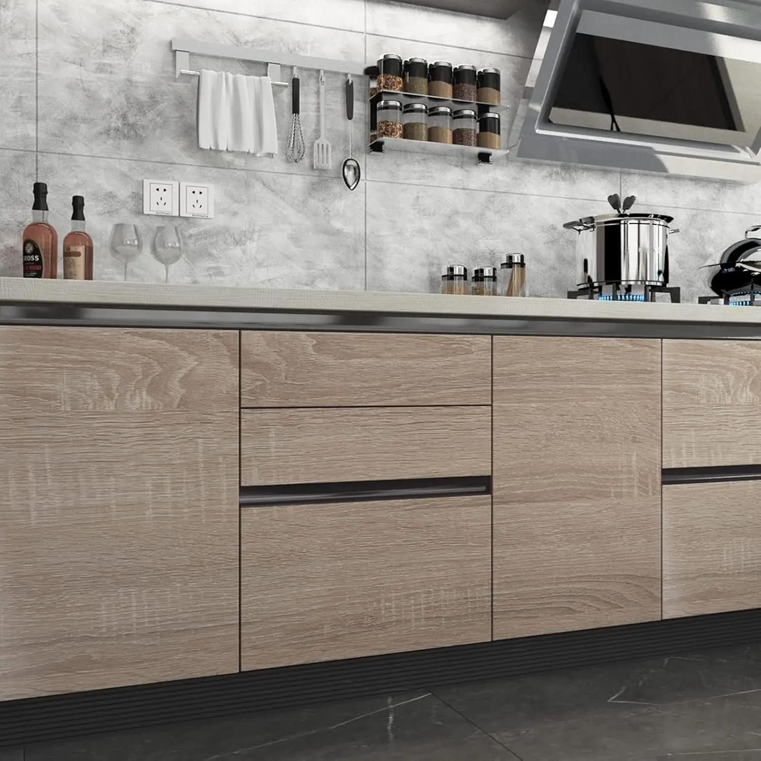 Sfondi murali in legno impermeabili autoadesivi in vinile PVC per pareti in rotoli Pellicola per ristrutturazione di mobili Camera da letto Decorazioni per la casa