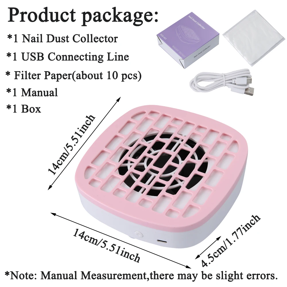 

Мини-пылесборник для ногтей, вентилятор для маникюрной машины, мощный пылесос для ногтей со съемным бумажным фильтром, оборудование для ногтей