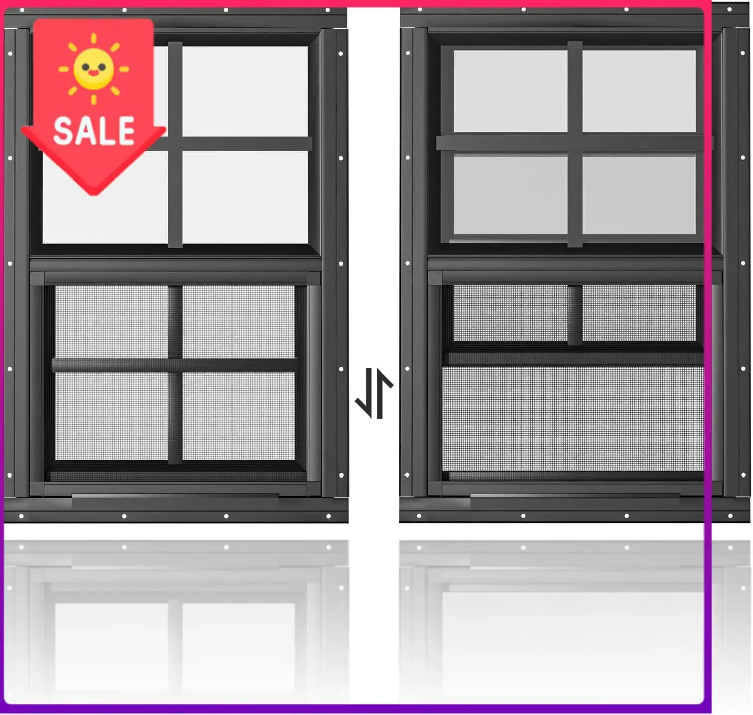 USA Stock 2 Pack Shed Windows 18