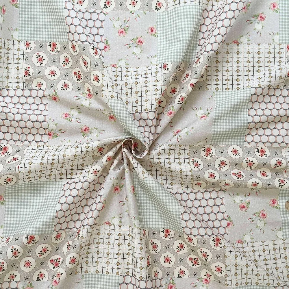 140 x 50 cm Baumwolle, 60er-Jahre-Digitaldruckstoff, elegantes Blumen-Patchwork für Taschen, Kinder- und Damenbekleidung, Nähtuch – Detail 27
