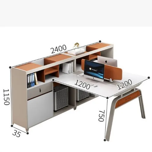Office desk and chair combination simple modern office staff table four people staff table double people