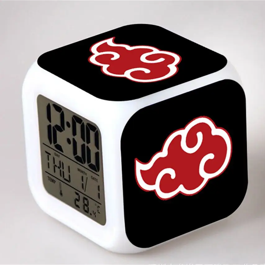 Anime Clocks Uchiha Sasuke Gaara Hatake Kakashi Haruno Sakura Tsunade Jiraiya Deidara Alarm Clock Figure Kids Toys Doll Gifts