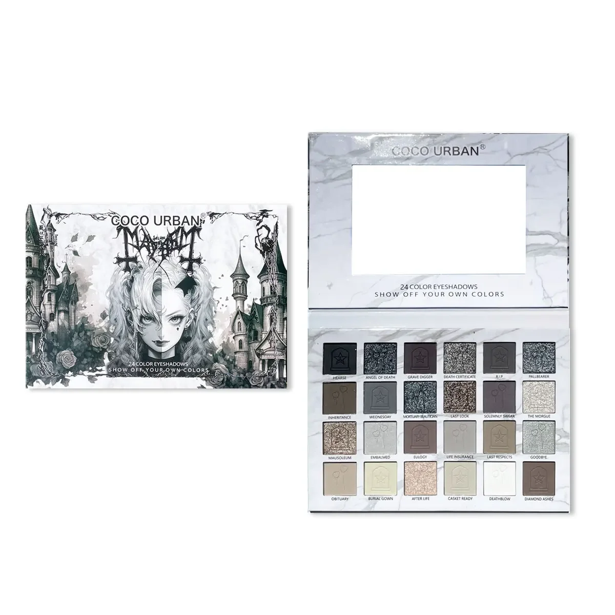 Halloween 24 Kleur Oogschaduw Schijf Smokey Make-Up Aardkleur Parelmoer Mat