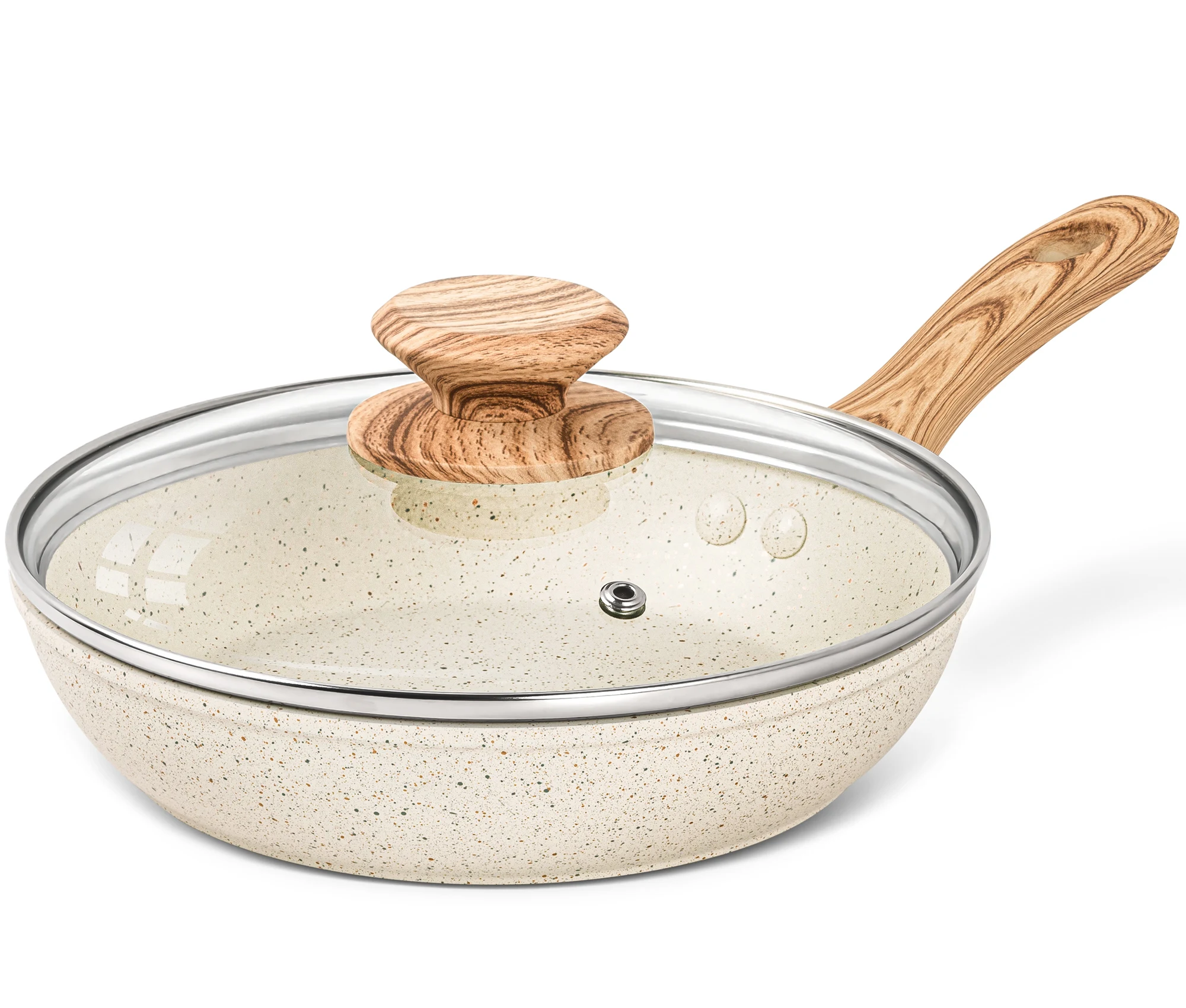 

MICHELANGELO 8/10inch Non Stick Frying Pan Multi Functional Egg Beef Skillet with Lid Stove Universal Pots Kitchenware Oven Safe