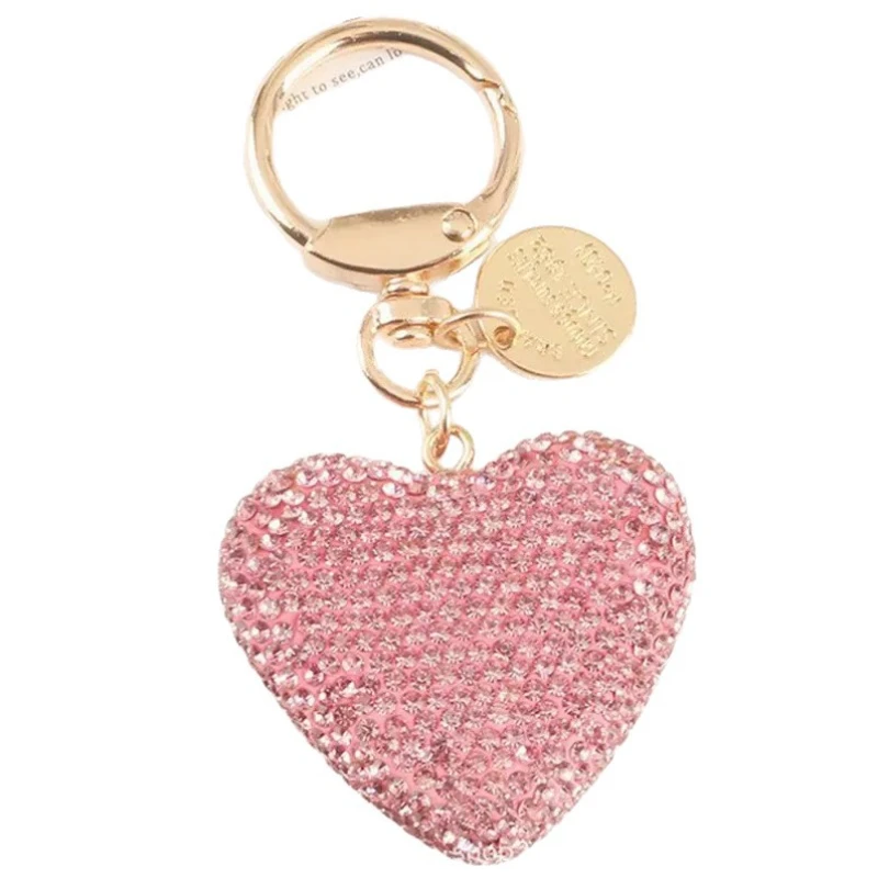 Elegant Heart Rhinestone Phone Charm Keychain Bling Durable Ornament Gift for Women Mother's Day Birthday Back to School