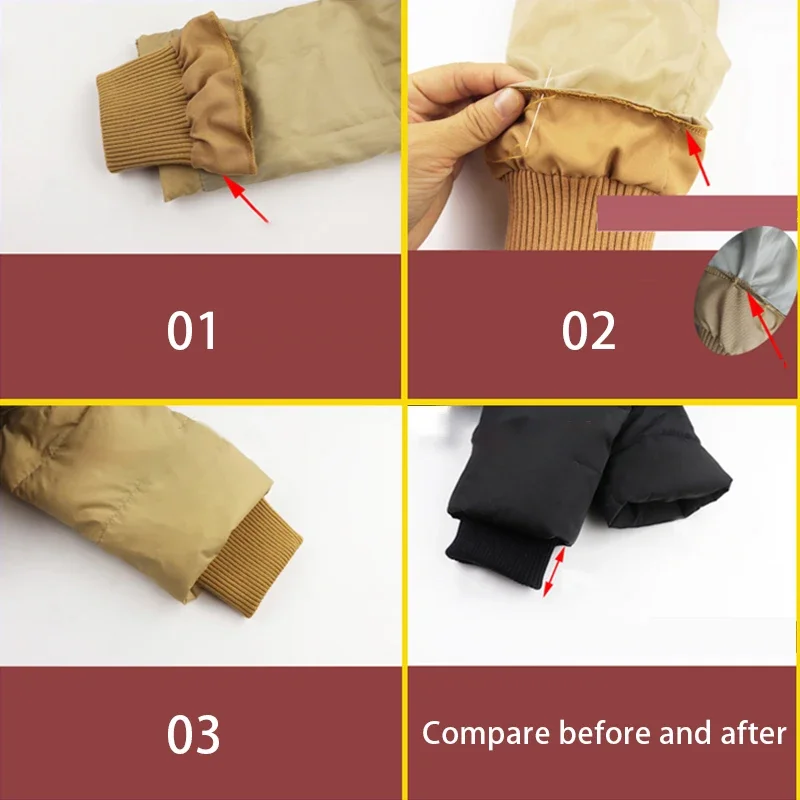 Paire de manchettes côtelées en tricot extensible de haute qualité, garniture de vêtements, veste, manteau en coton extensible, manchette épaisse, 1 paire pour adultes et enfants de 8/9Cm de large